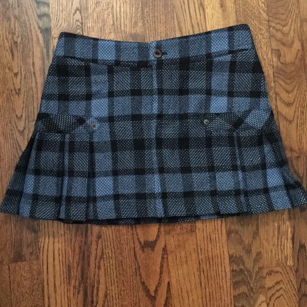 Women's XS blue and black wool skirt.